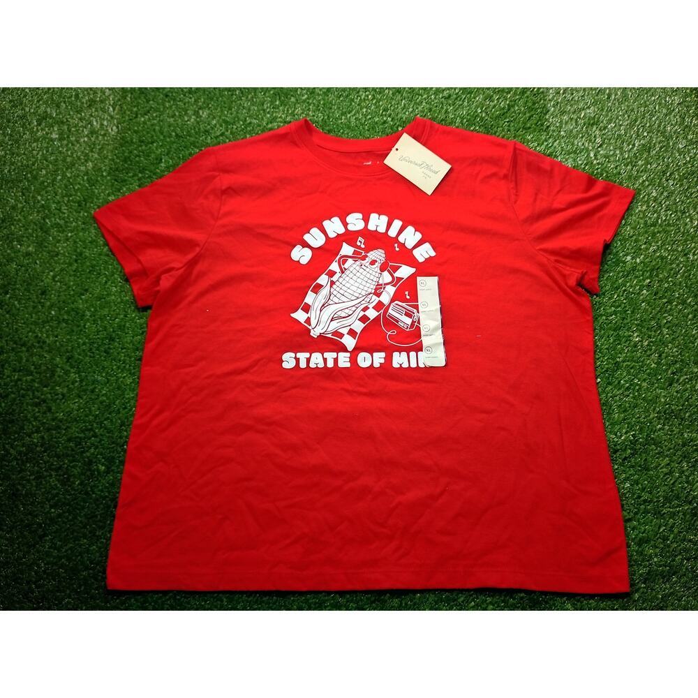 NWT Cat & Jack Red 'Sunshine State of Mind' Graphic Tee XL